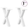 Voir la diapositive 3 : VIDAXL Pieds de table basse forme de X 2 pcs blanc 37x(30-31) cm acier