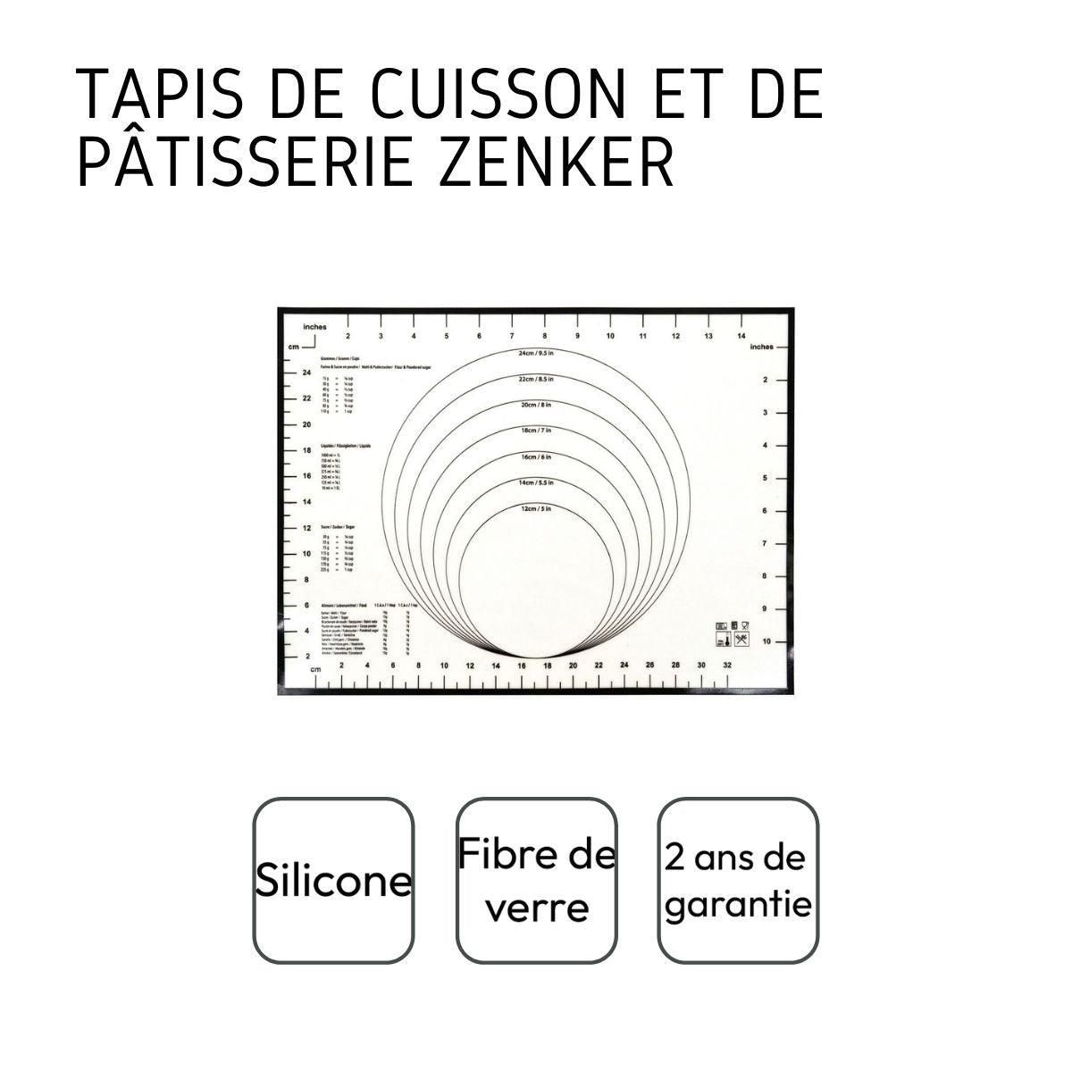 ZENKER Ensemble de 2 Tapis de cuisson en silicone 40 x 30 cm Zenker Smart Pastry