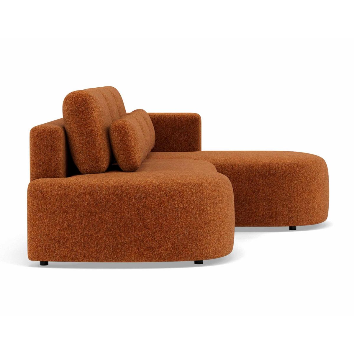 LISA DESIGN Mahina - canapé d'angle droit 4 places convertible avec coffre en tissu texturé