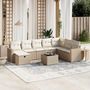 Voir la diapositive 1 : VIDAXL Salon de jardin avec coussins 9 pcs beige resine tressee