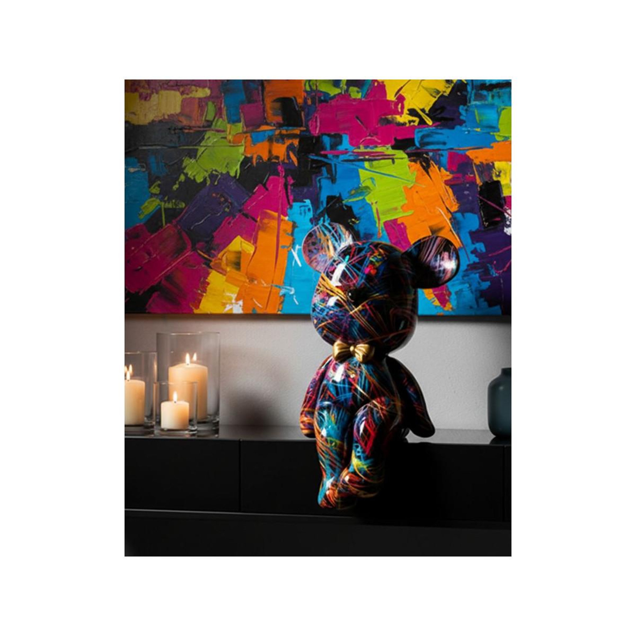 Voir la diapositive 6 : Paris Prix Ourson nœud pap en résine  psyco  25cm multicolore