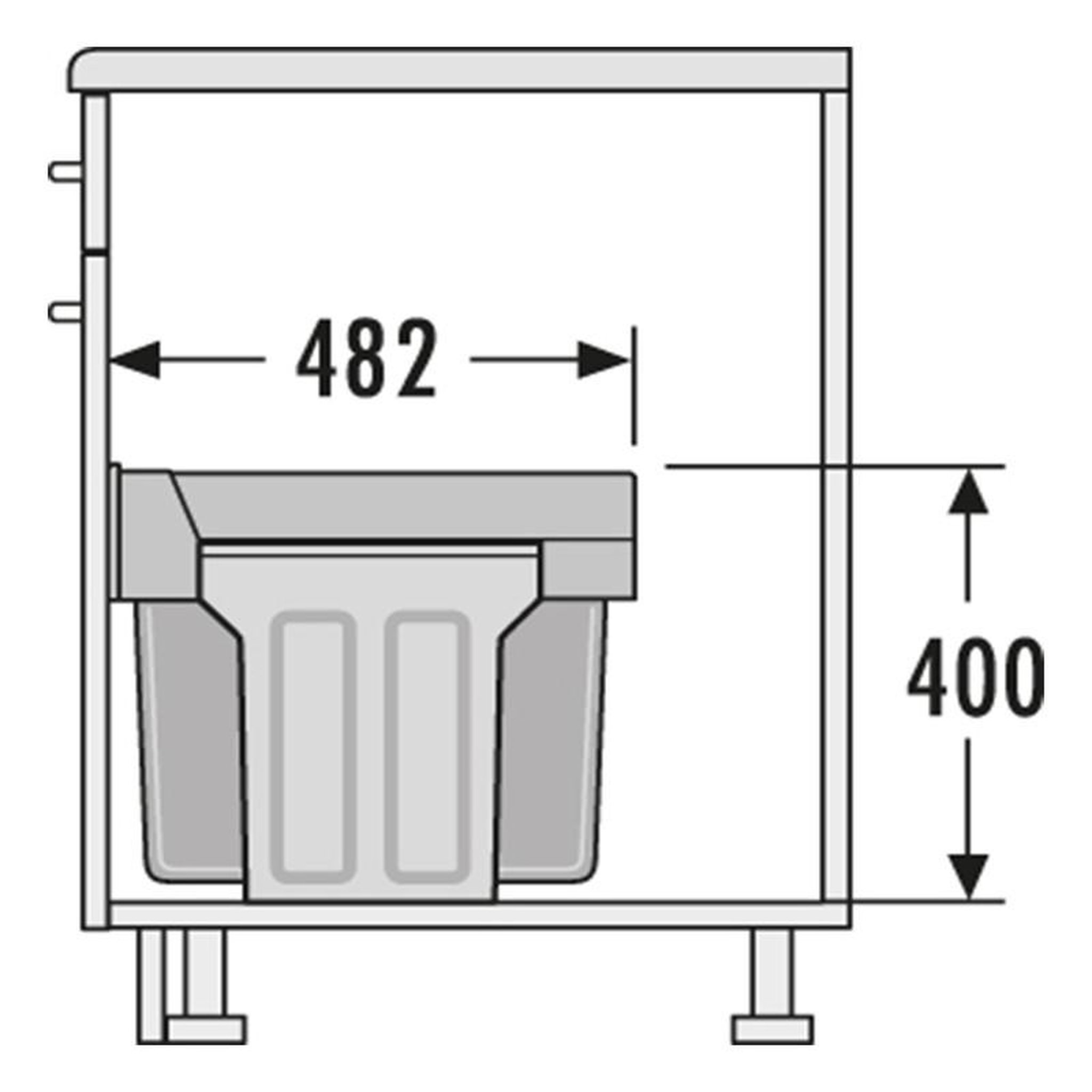 Voir la diapositive 4 : HAILO Poubelle de cuisine tri sélectif 3 bacs encastrable sous évier 30l (10+10+10) hailo as terzett