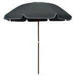 VIDAXL Parasol de jardin avec mat en acier 240 cm anthracite