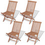 Voir la diapositive 1 : VIDAXL Chaises pliables de jardin lot de 4 Bois de teck solide