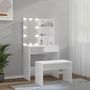 Voir la diapositive 4 : VIDAXL Ensemble de coiffeuse avec LED Blanc brillant Bois d'ingenierie