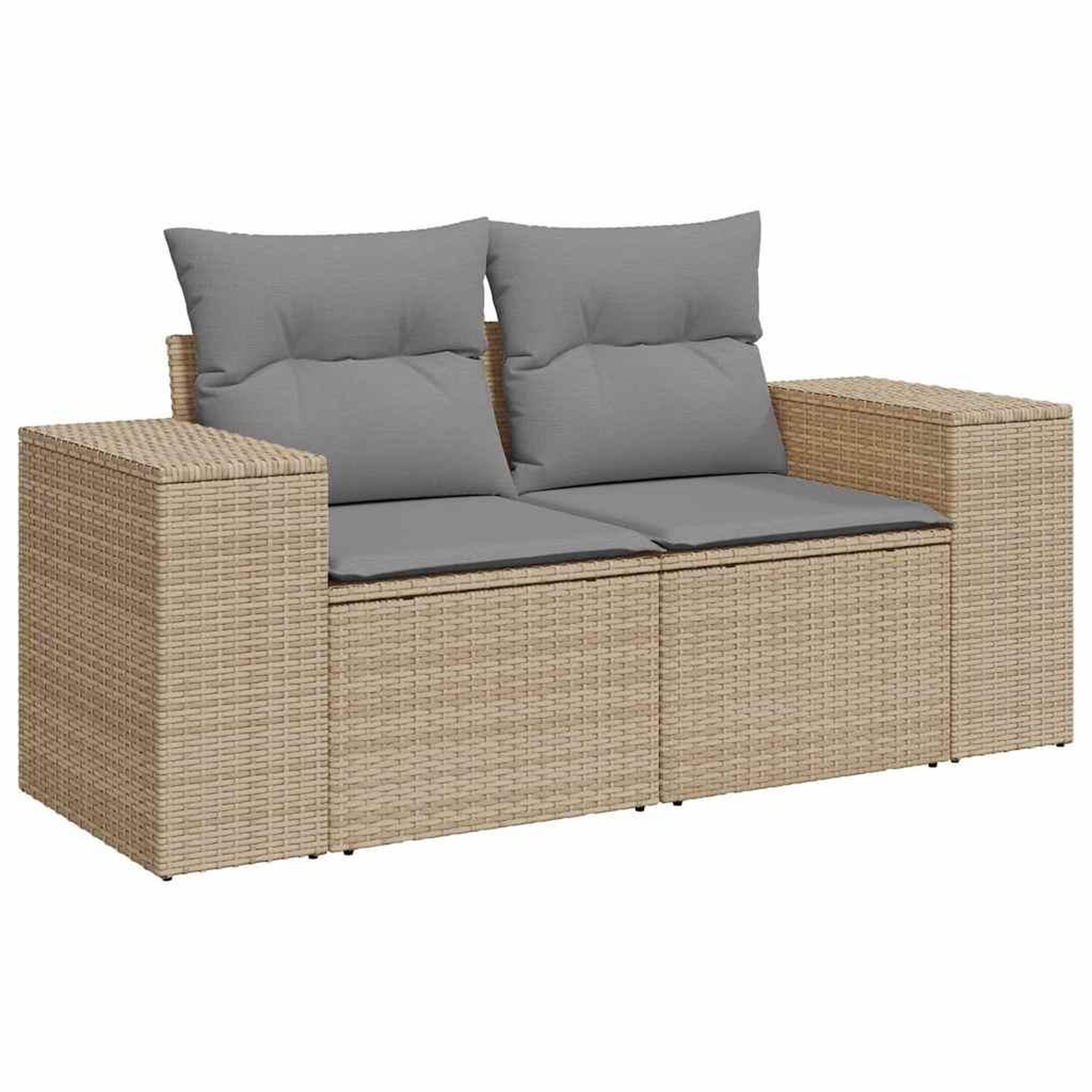 Voir la diapositive 4 : VIDAXL Salon de jardin avec coussins 6 pcs beige resine tressee