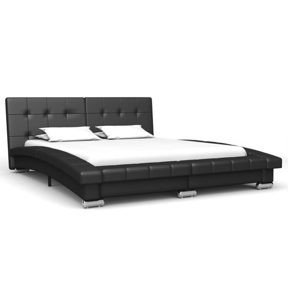 VIDAXL Cadre de lit Noir Similicuir 135x190 cm