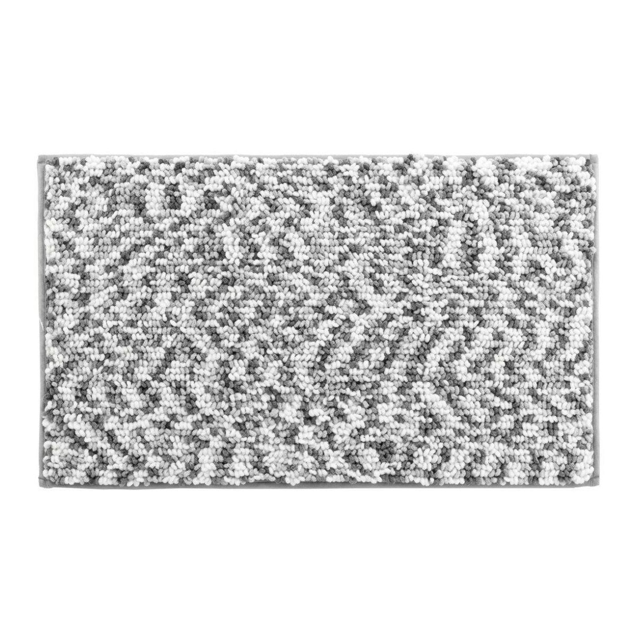 Douceur d'Intérieur Tapis de bain  friza  45x75cm blanc & gris