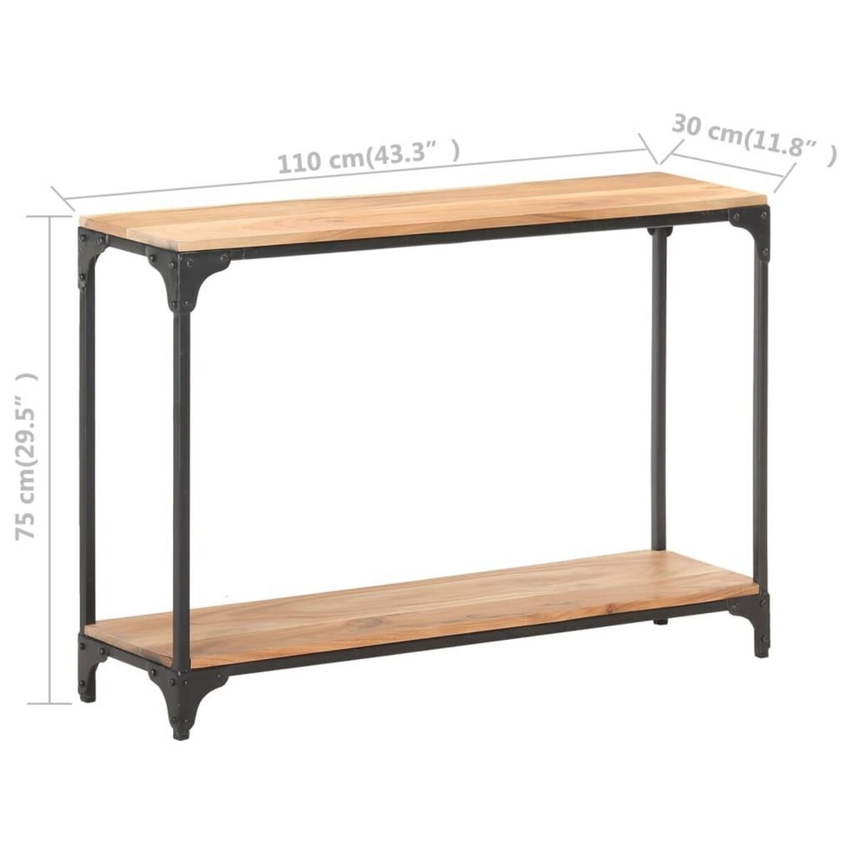 VIDAXL Table console 110x30x75 cm Bois solide d'acacia
