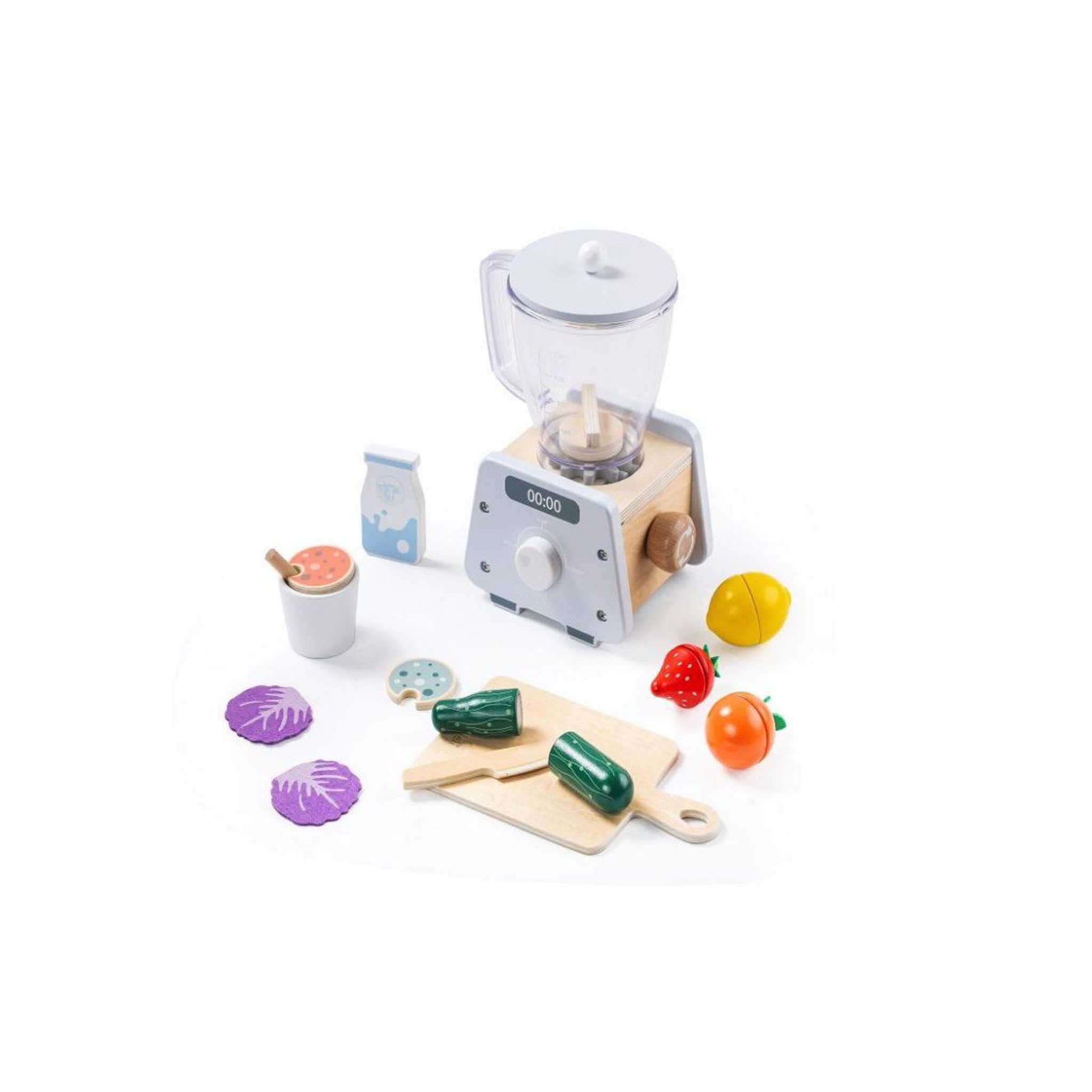 ELINELI Blender smoothie en bois avec accessoires
