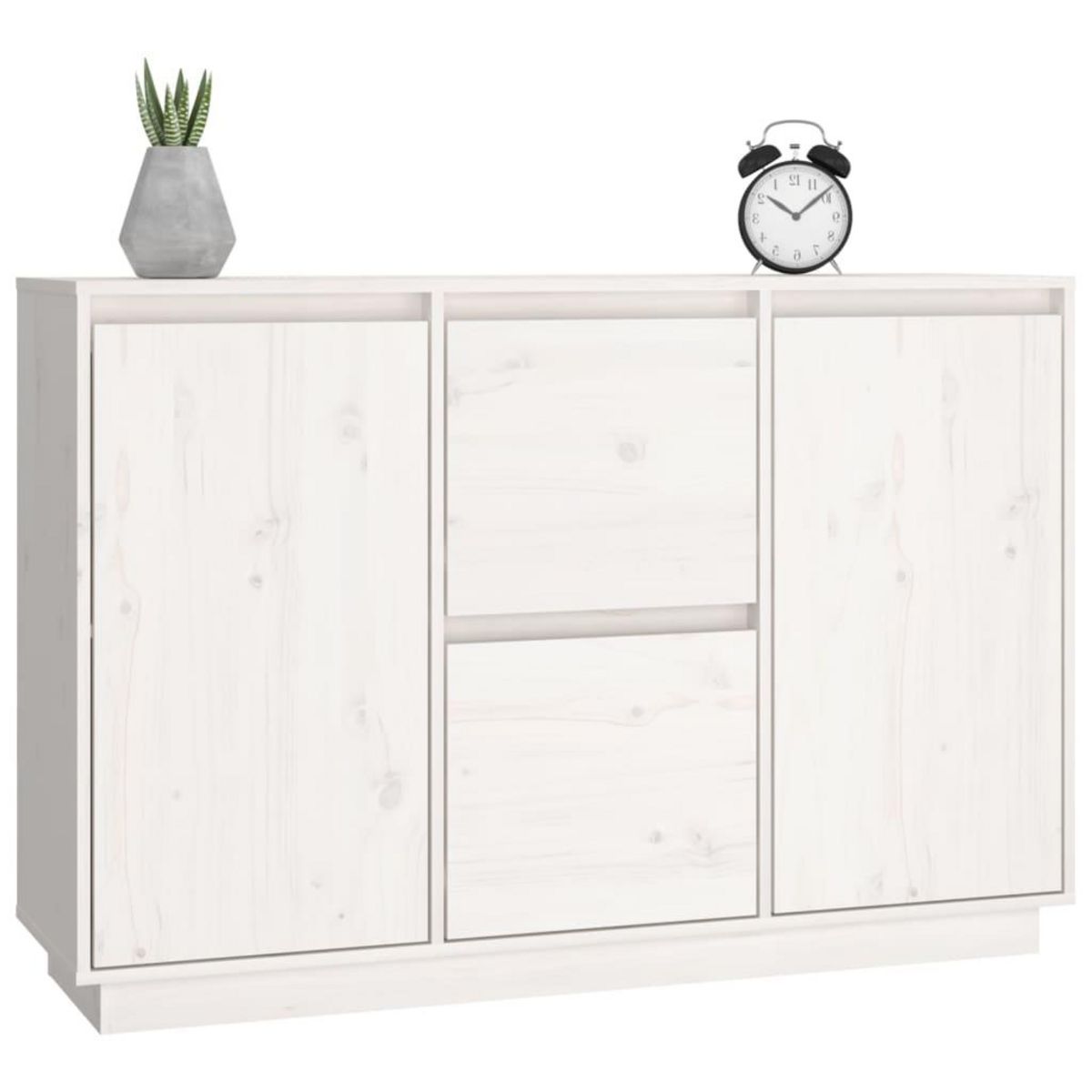 VIDAXL Buffet Blanc 111x34x75 cm Bois massif de pin