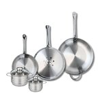 ELO Ensemble de 3 Poêles de cuisson 24, 28 et 32 cm et 2 faitouts 12 et 14 cm Elo Profi Brillant