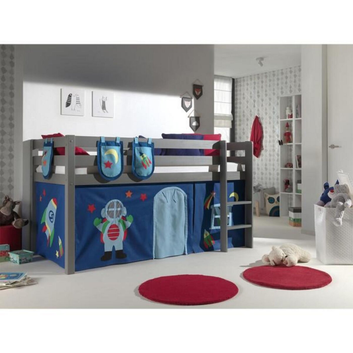 Paris Prix Pack - Lit Enfant, Tente & 3 Pochettes  Pino Astronaute II  Gris