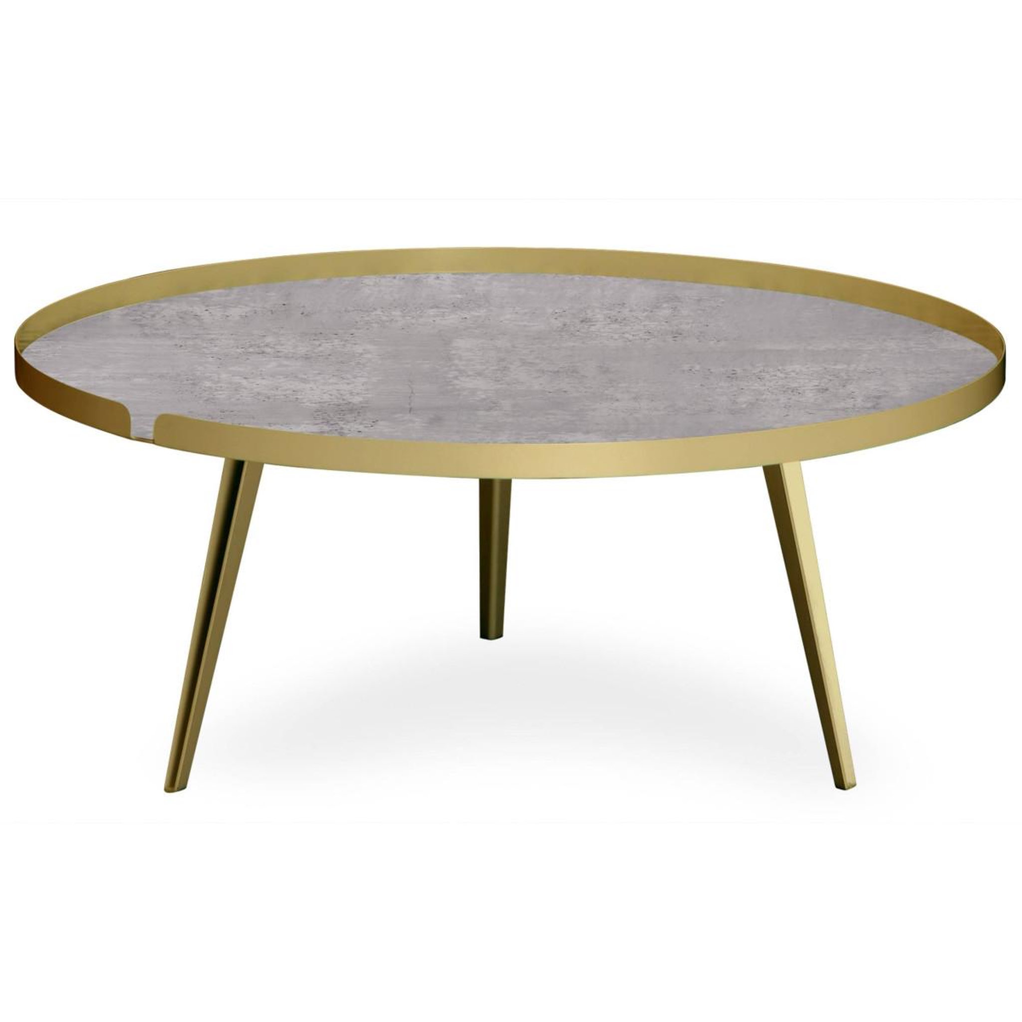 Voir la diapositive 2 : Paris Prix Table basse à rebord 2 covers  texture  90cm or