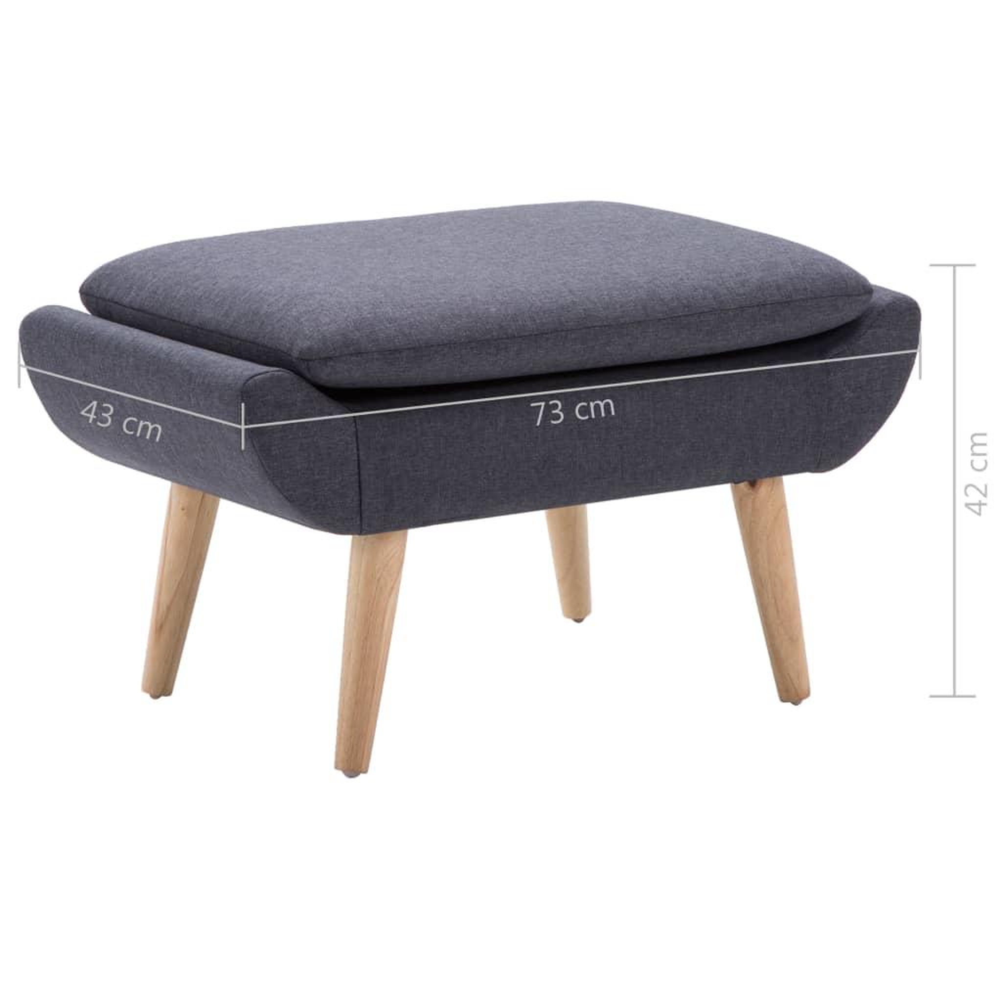 Voir la diapositive 6 : VIDAXL Repose-pied Tapisserie en tissu 73 x 43 x 42 cm Gris fonce