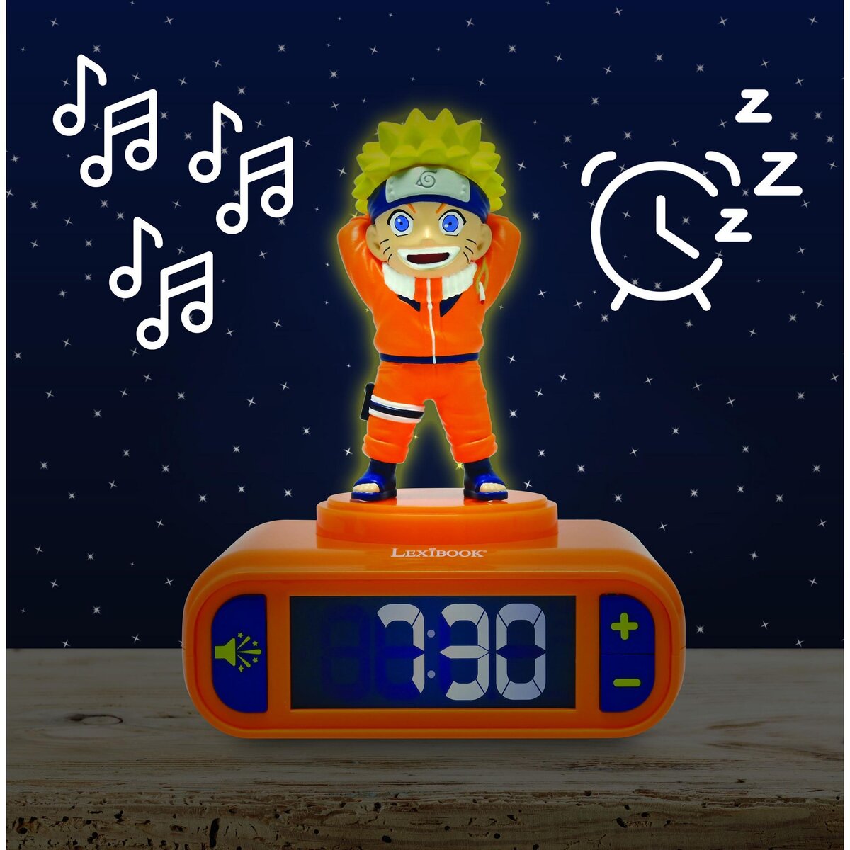 Lexibook Réveil avec veilleuse Naruto en 3D