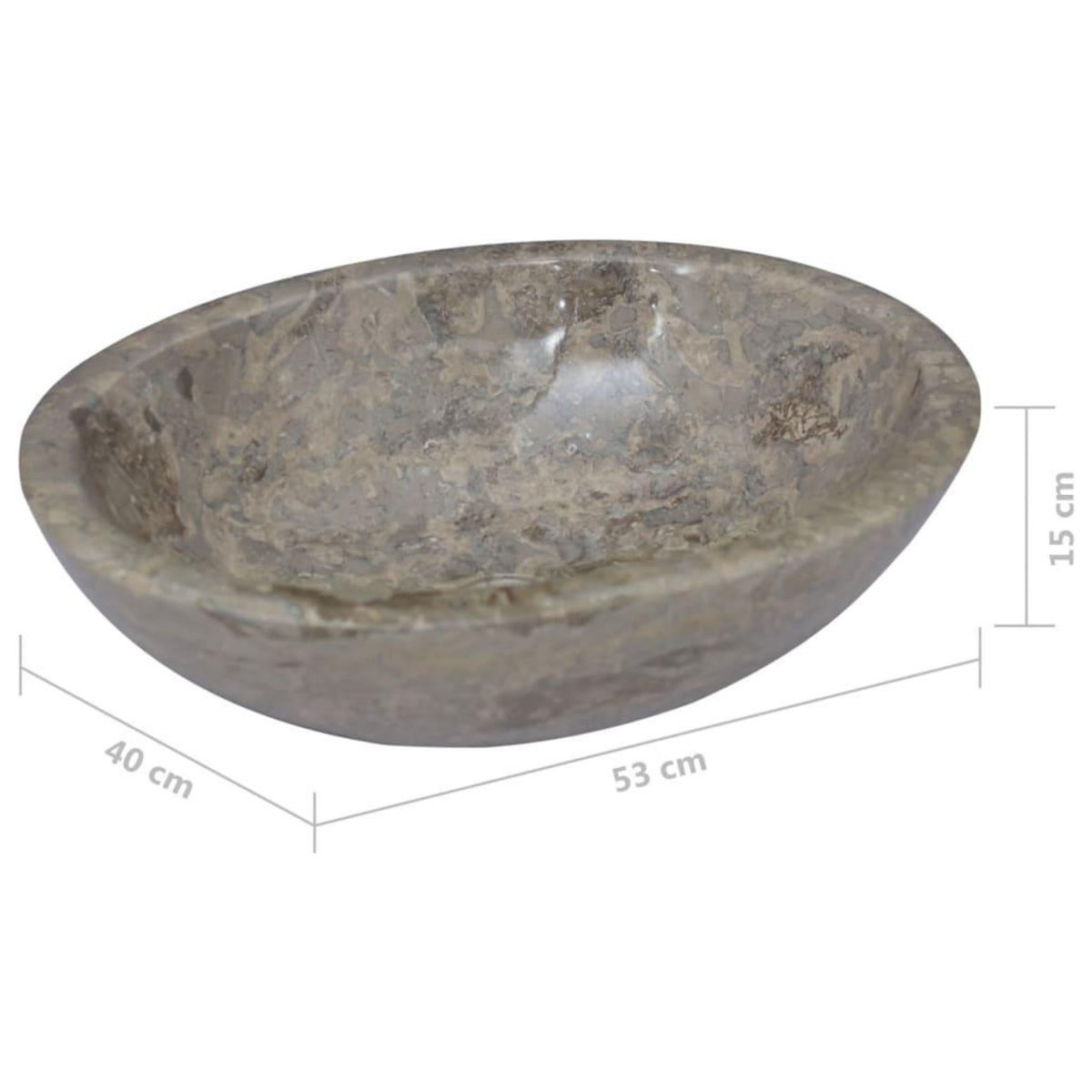 VIDAXL Lavabo Gris 53x40x15 cm Marbre