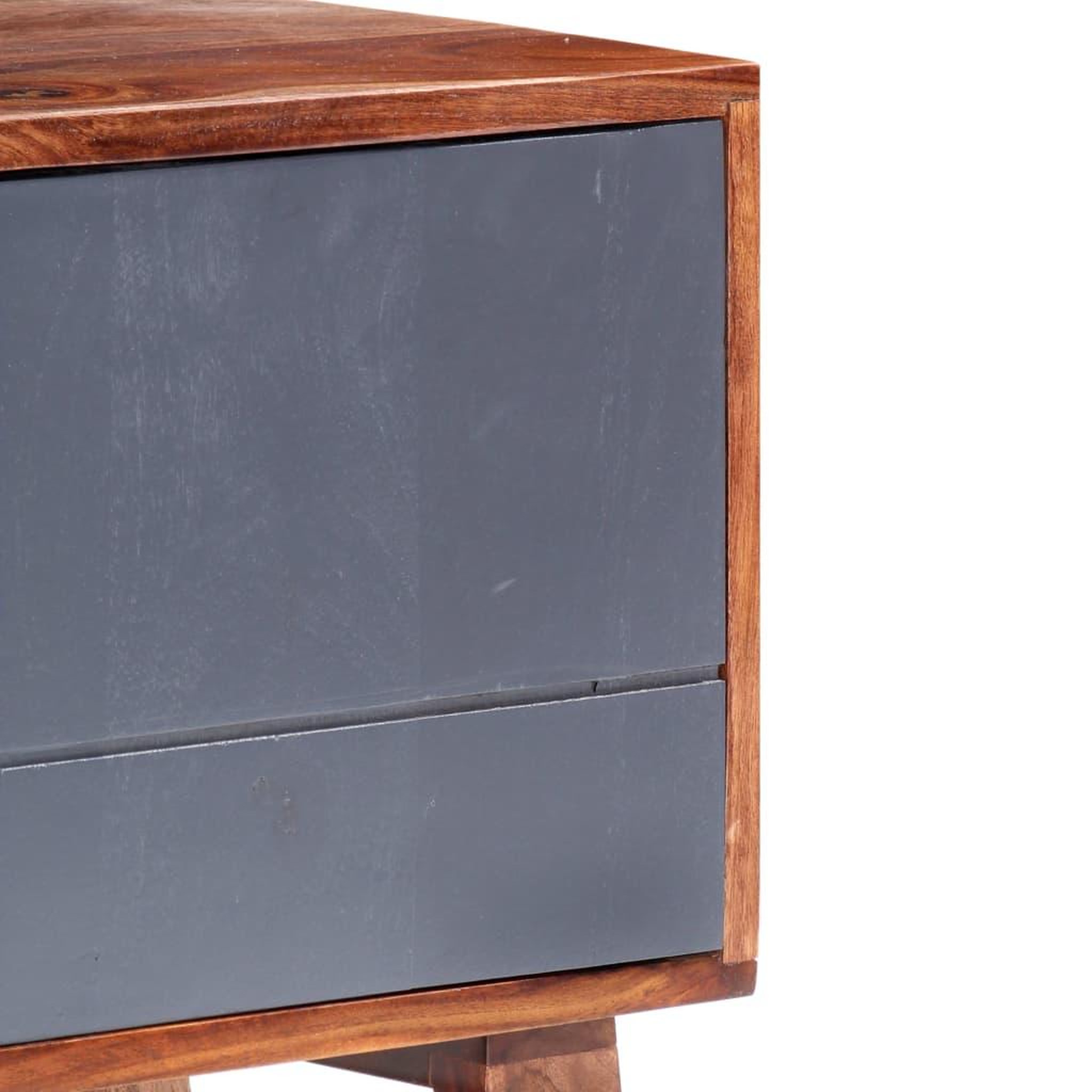 Voir la diapositive 5 : VIDAXL Meuble tv gris 140x30x45 cm bois solide