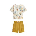Petit Béguin Ensemble enfant t-shirt et short Wakae. Coloris disponibles : Jaune