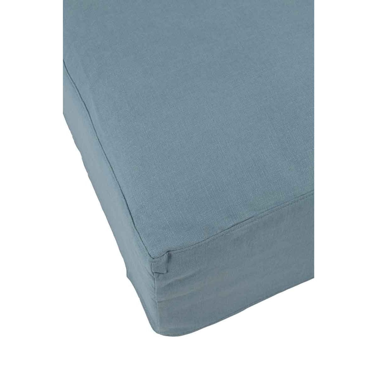 Paris Prix Housse pour Pouf  Monaco  104x105cm Bleu Jean