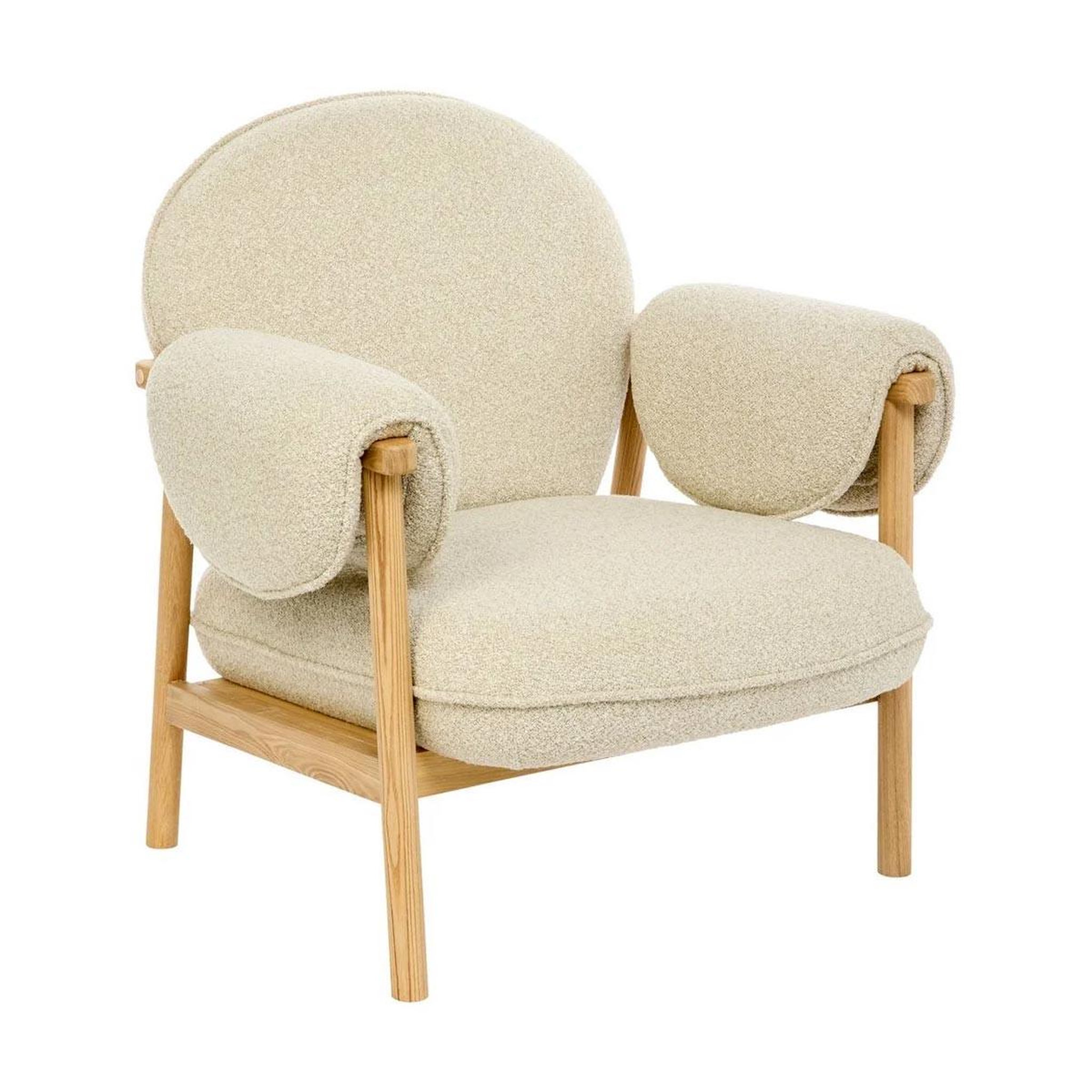 ATMOSPHERA Fauteuil en tissu bouclette  ikaris  86cm beige