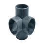 Voir la diapositive 1 : JARDIDECO Té 4 voies PVC pression 90° Ø 63 mm - Fitt