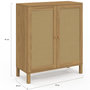 Voir la diapositive 5 : ID MARKET Buffet d'appoint vintage 2 portes 70 cm HANAE effet naturel cannage