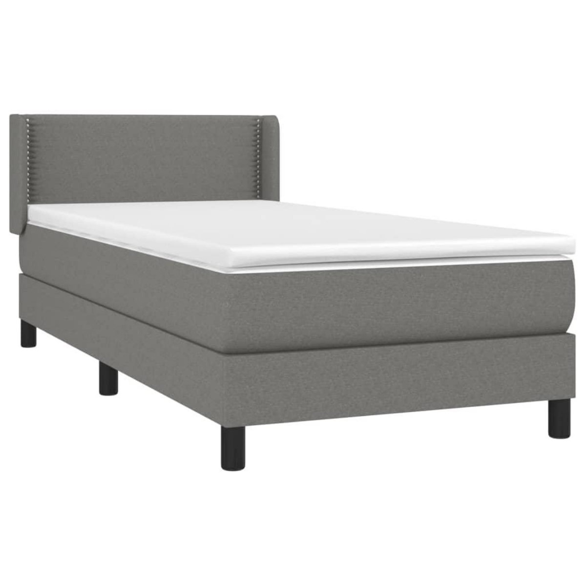 VIDAXL Sommier a lattes de lit avec matelas Gris fonce 80x200 cm Tissu