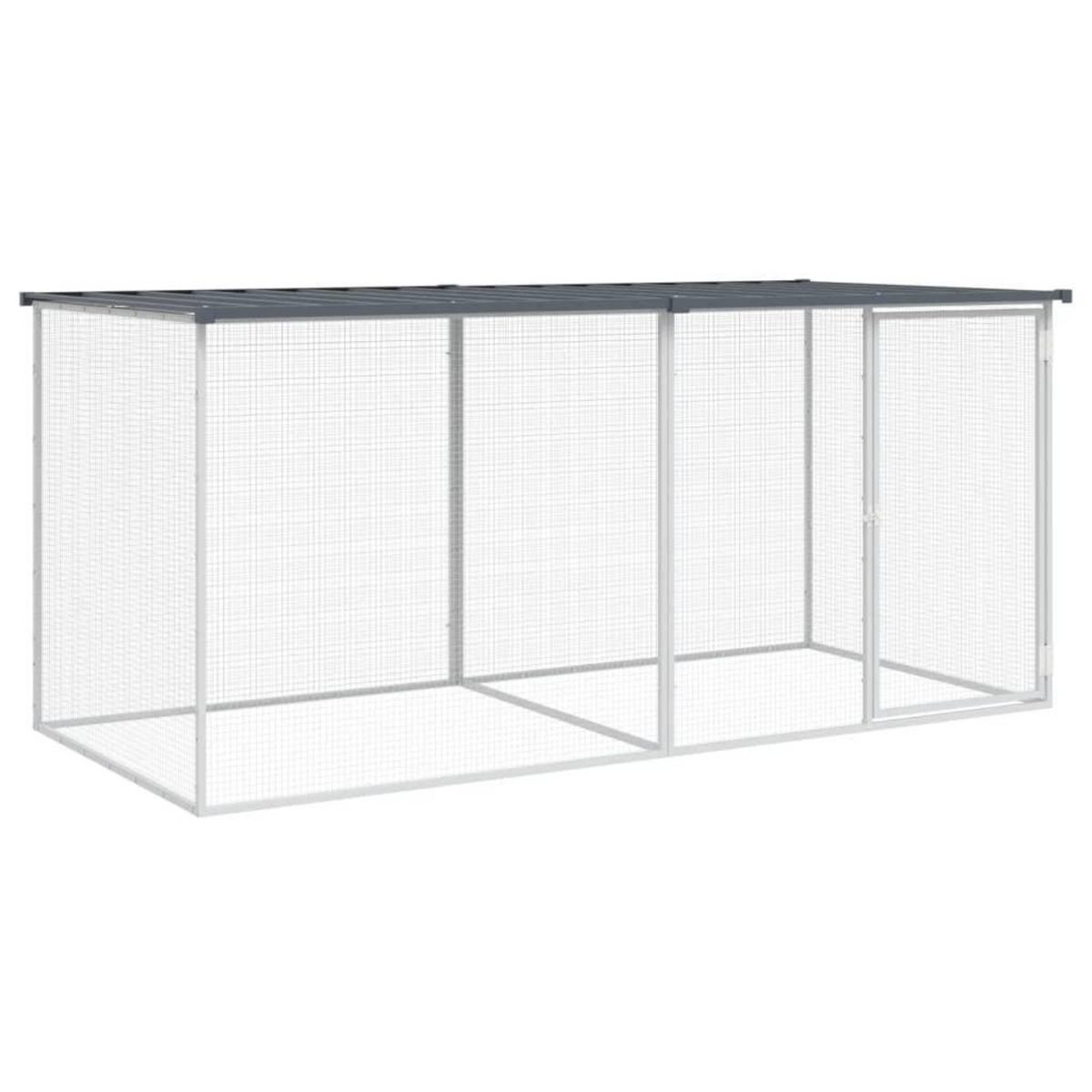 VIDAXL Poulailler avec toit anthracite 203x98x90 cm acier galvanise