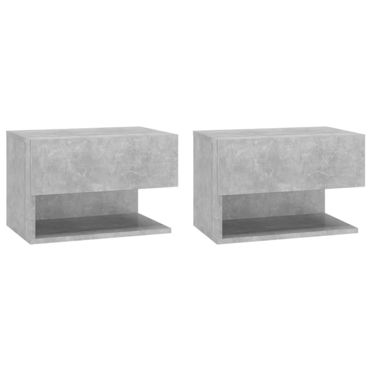 VIDAXL Tables de chevet murales 2 pcs Gris beton
