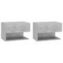 Voir la diapositive 2 : VIDAXL Tables de chevet murales 2 pcs Gris beton
