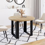 Voir la diapositive 3 : ID MARKET Table à manger extensible ronde PHOENIX 4-10 personnes bois et noir 110-200 cm