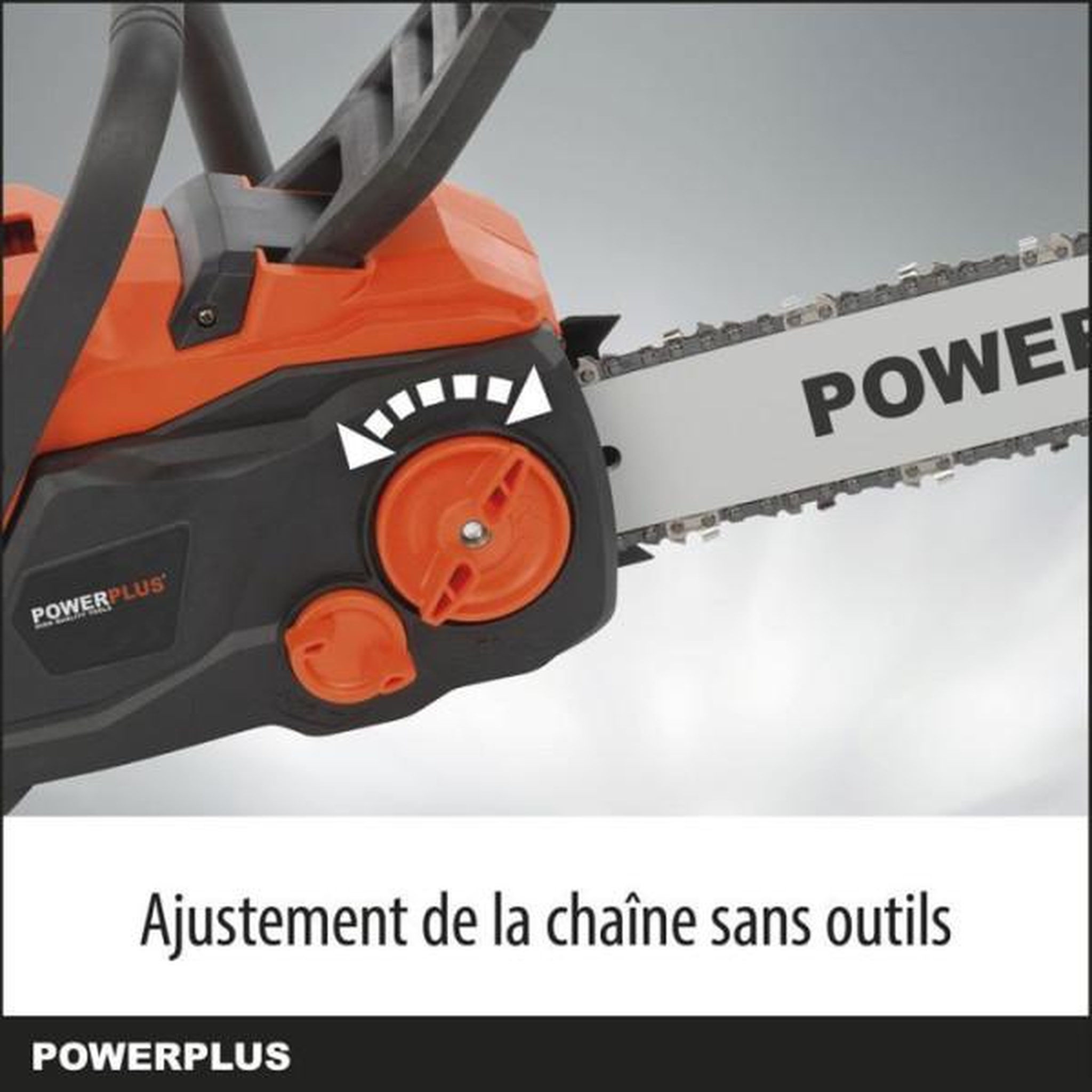 Voir la diapositive 3 : MARKET24 Dual Power Tronçonneuse a Batterie POWDPG7576 - 40 V,Guide de 350 mm, sans Batterie ni Chargeur