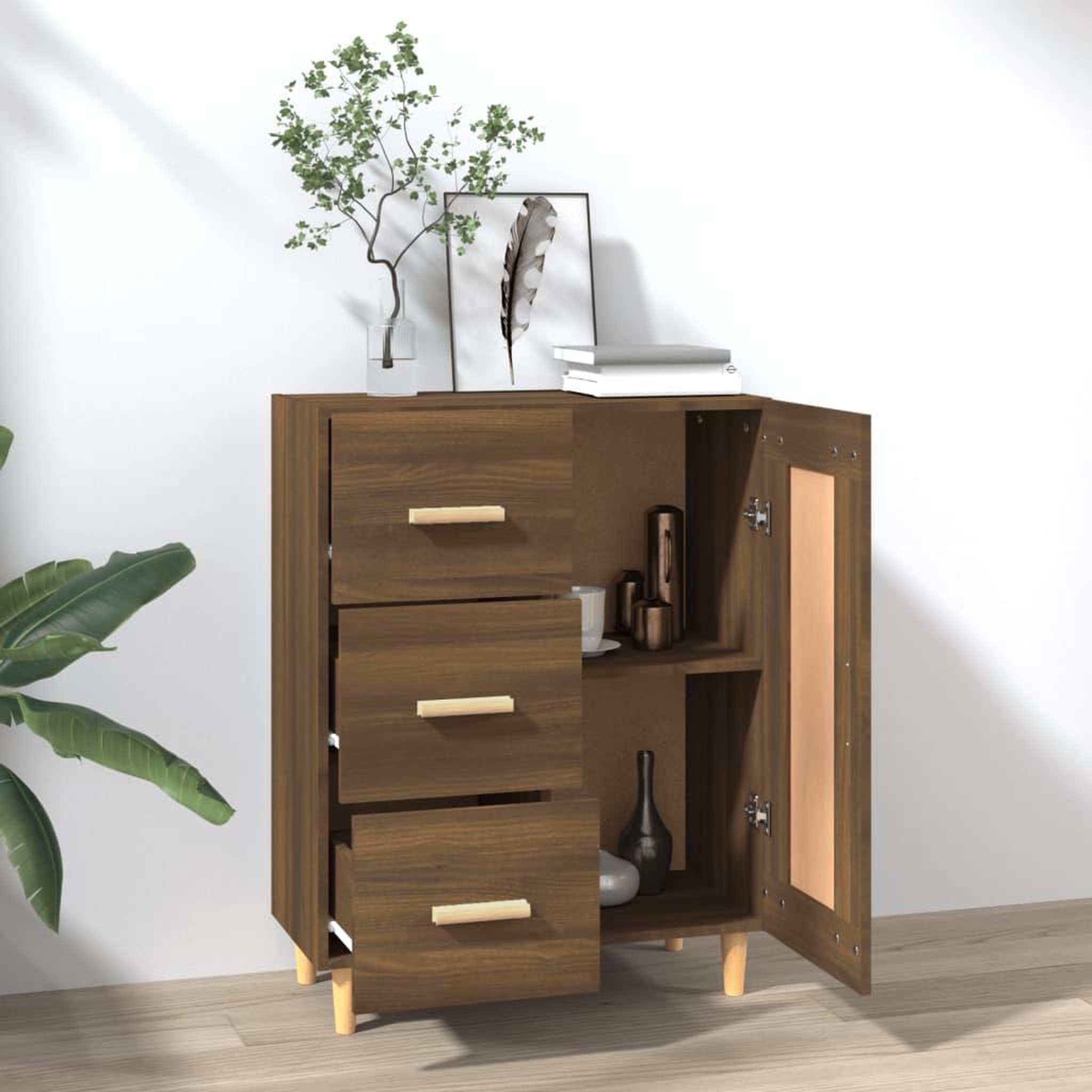 Voir la diapositive 3 : VIDAXL Buffet Chene marron 69,5x34x90 cm Bois d'ingenierie