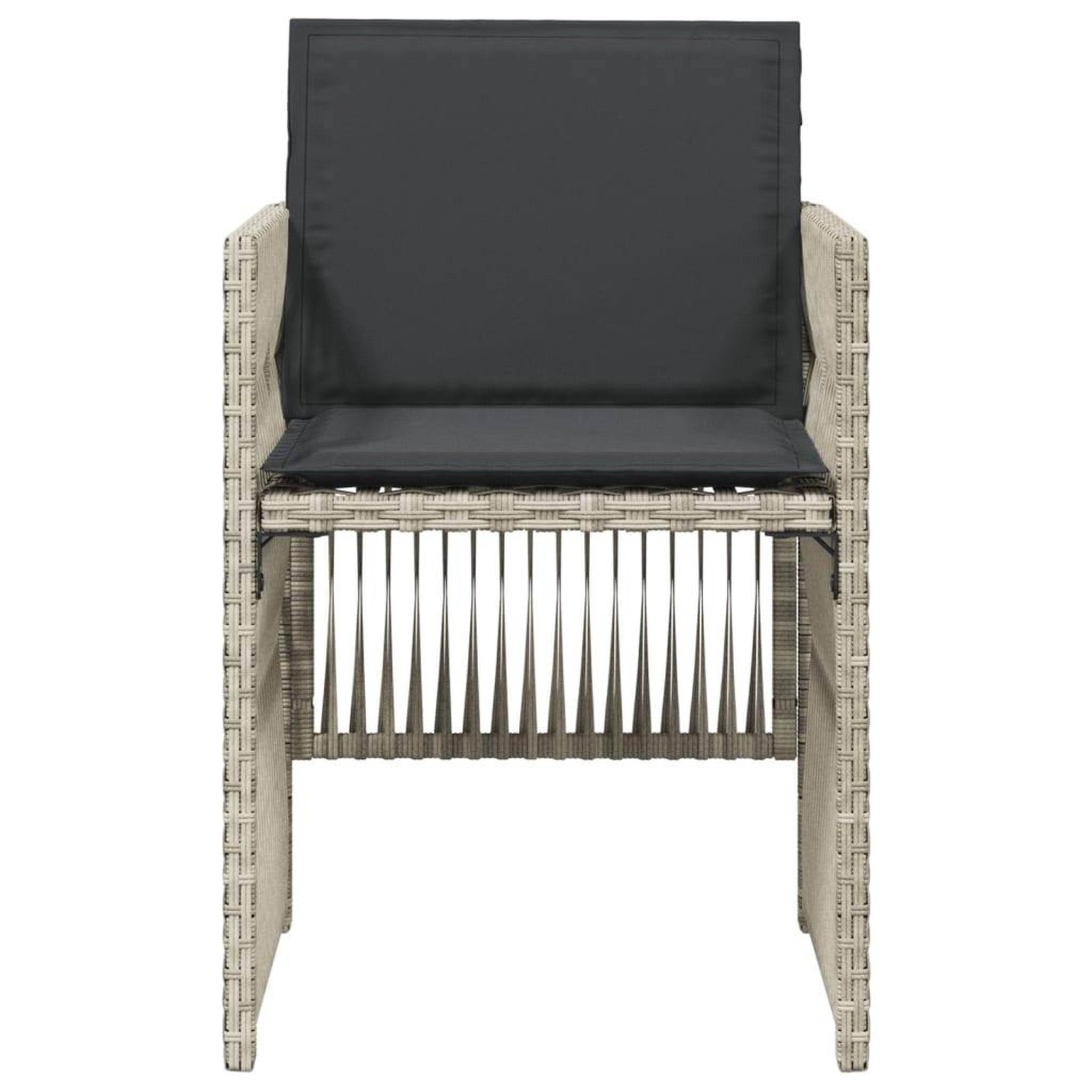 Voir la diapositive 5 : VIDAXL Chaises de jardin avec coussins lot de 4 gris clair poly rotin