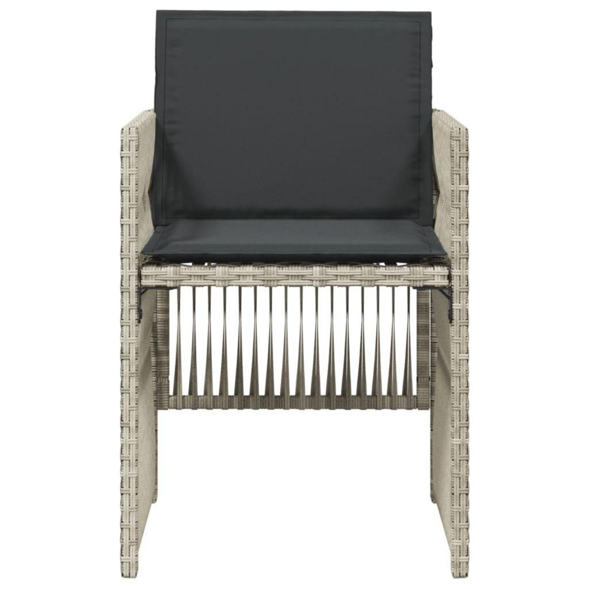 VIDAXL Chaises de jardin avec coussins lot de 4 gris clair poly rotin