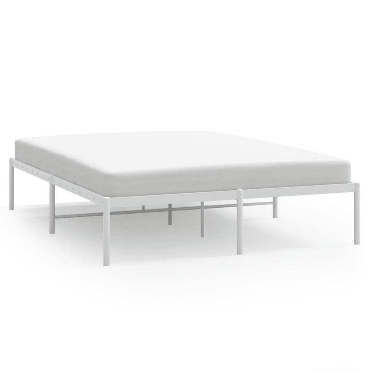 VIDAXL Cadre de lit metal blanc 140x190 cm