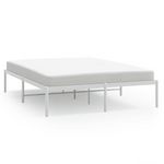 VIDAXL Cadre de lit metal blanc 140x190 cm