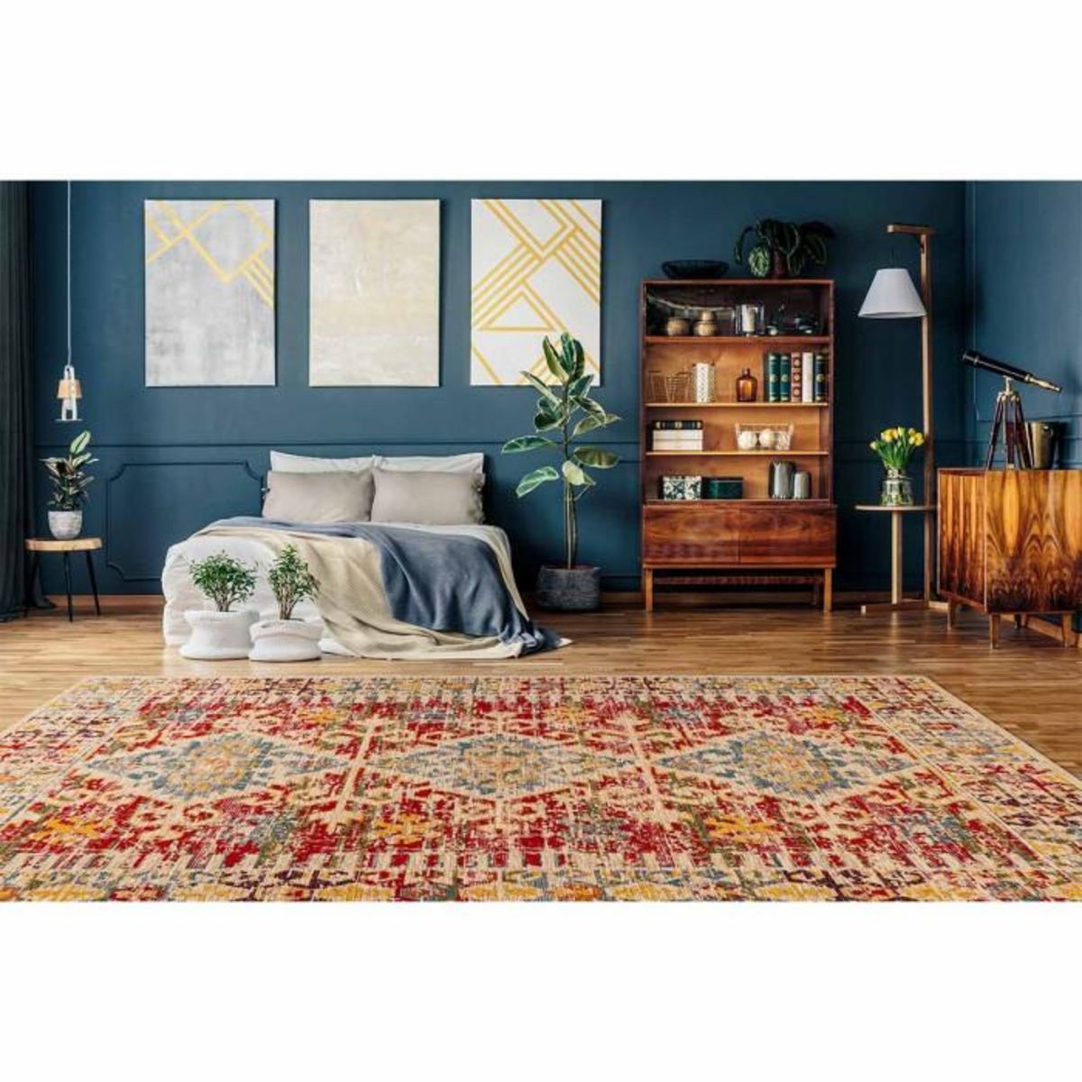 Paris Prix Tapis Tissé Vintage Oriental  Charme  Rouge