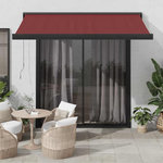 VIDAXL Auvent retractable automatique bordeaux 350x250 cm