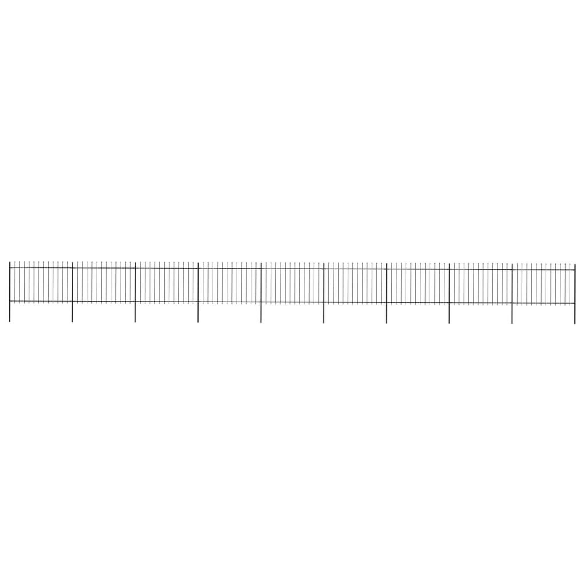 Voir la diapositive 1 : VIDAXL Cloture de jardin avec dessus en lance Acier 15,3 x 1,2 m Noir