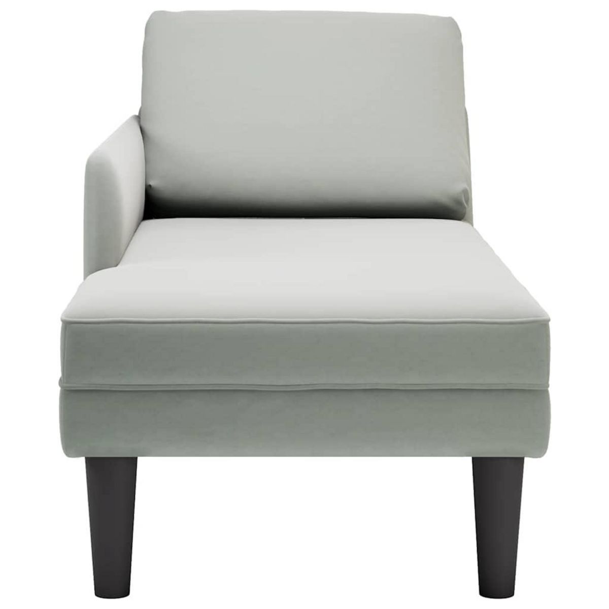 VIDAXL Fauteuil long et coussin et accoudoir droit gris clair velours