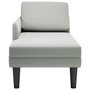 Voir la diapositive 4 : VIDAXL Fauteuil long et coussin et accoudoir droit gris clair velours