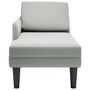 Voir la diapositive 4 : VIDAXL Fauteuil long et coussin et accoudoir droit gris clair velours