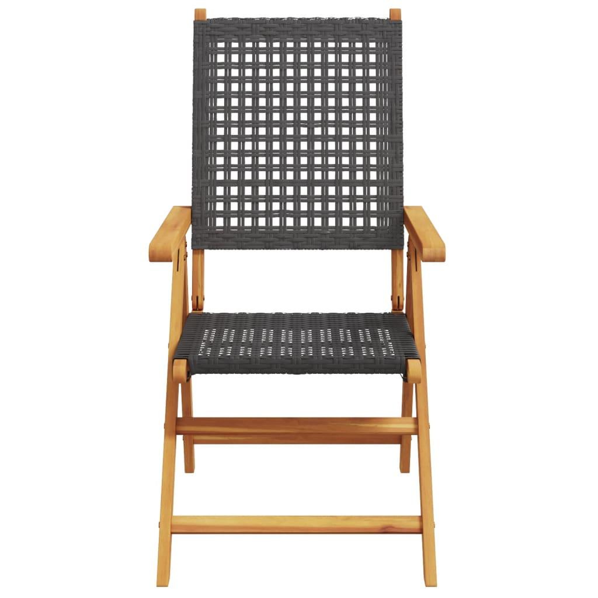 Voir la diapositive 4 : VIDAXL Chaises inclinables de jardin lot de 6 noir rotin bois massif