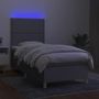 Voir la diapositive 4 : VIDAXL Sommier a lattes de lit avec matelas et LED Gris clair 80x200cm