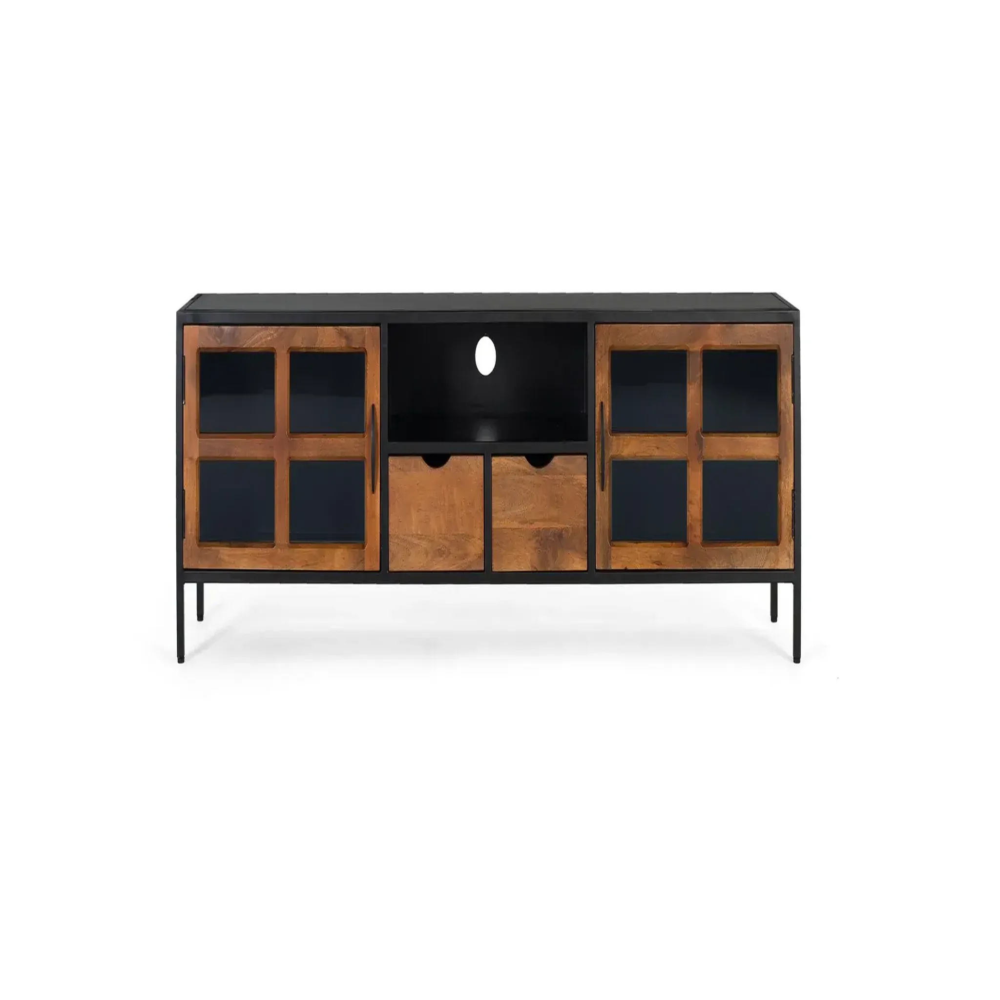 GINER Y COLOMER SL Meuble tv en bois de manguier 180 cm style industriel