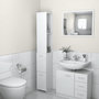 Voir la diapositive 1 : VIDAXL Armoire de bain blanc brillant 25x26,5x170 cm bois d'ingenierie