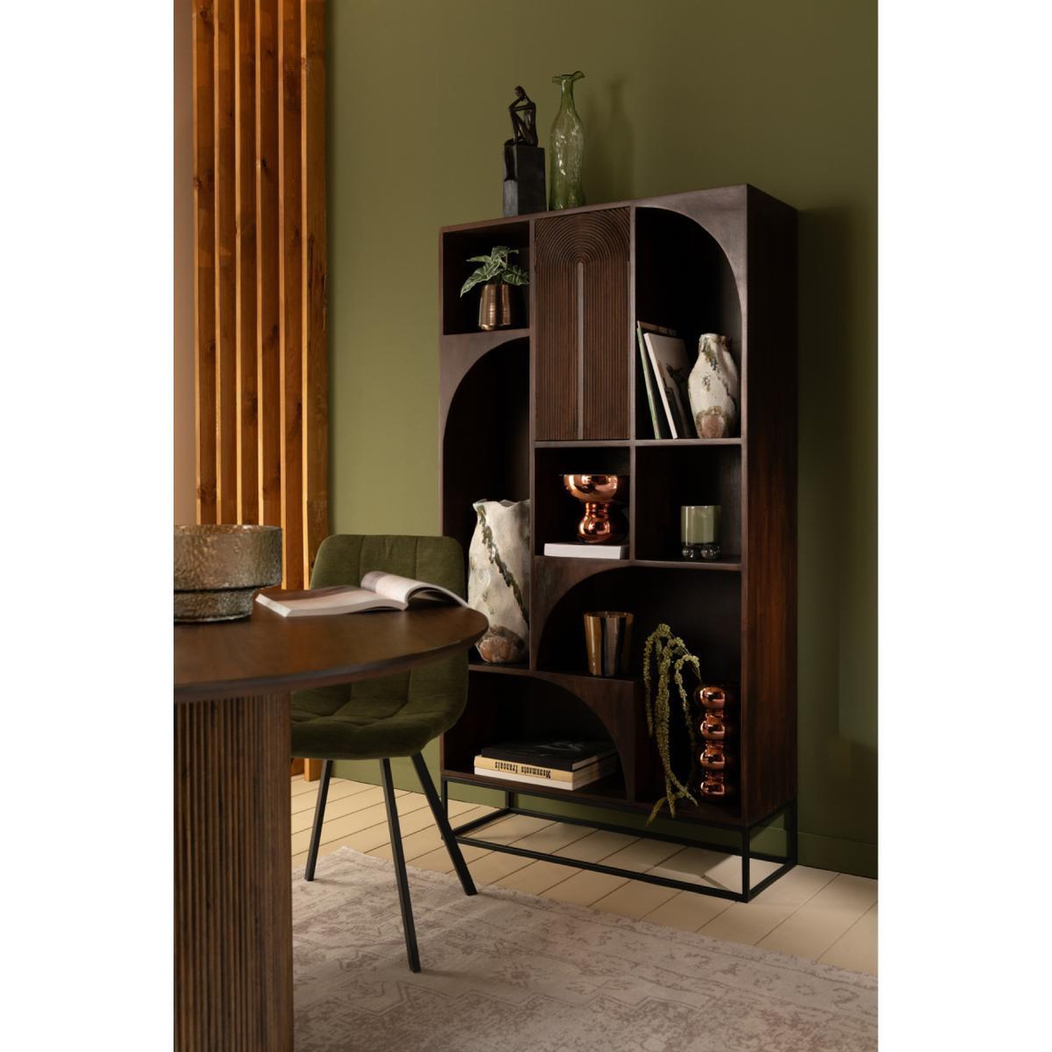 Voir la diapositive 3 : J-LINE Vase Design en Argile  Lune  46cm Beige