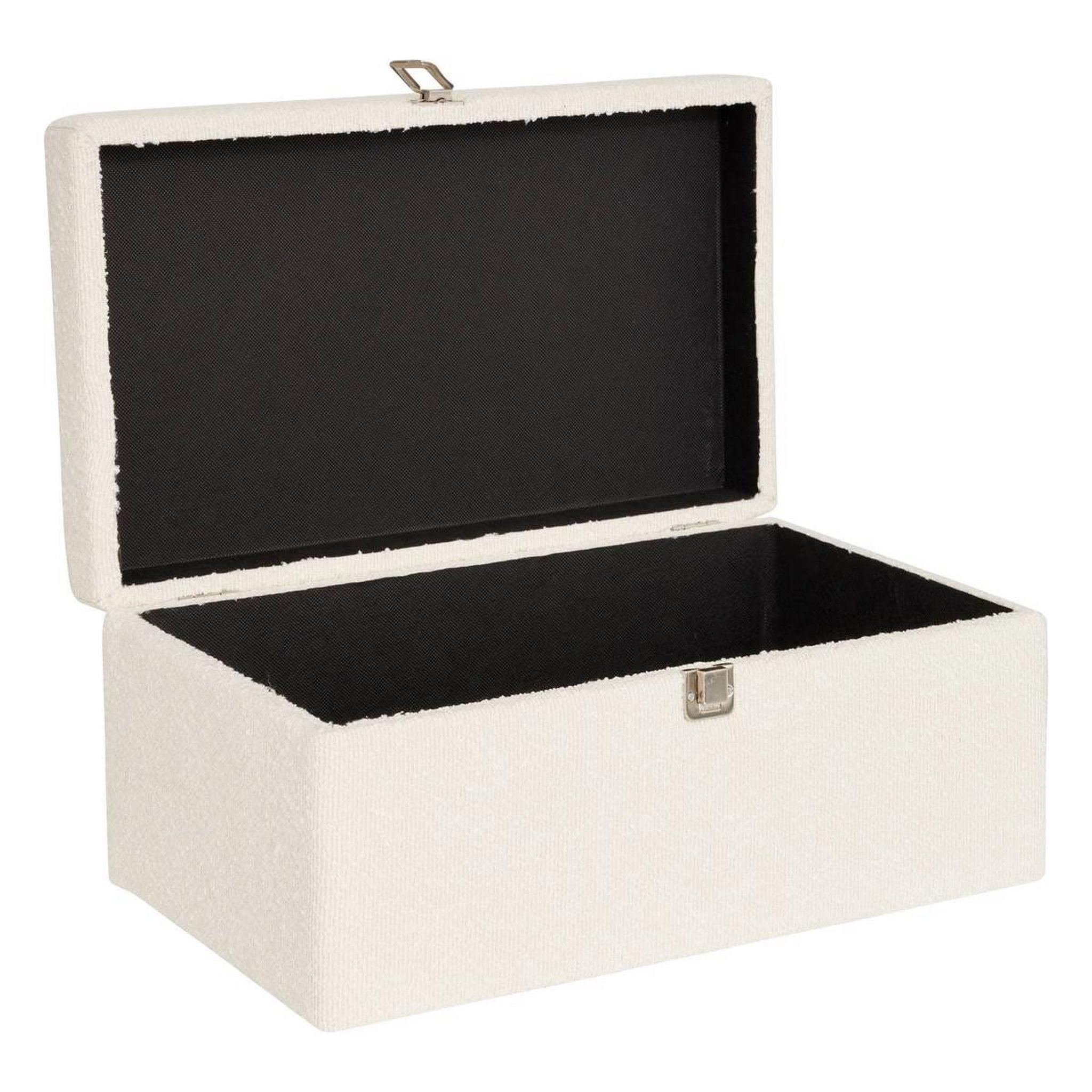 Voir la diapositive 6 : ATMOSPHERA Lot de 3 malles de rangement bouclette  carlie  54cm blanc